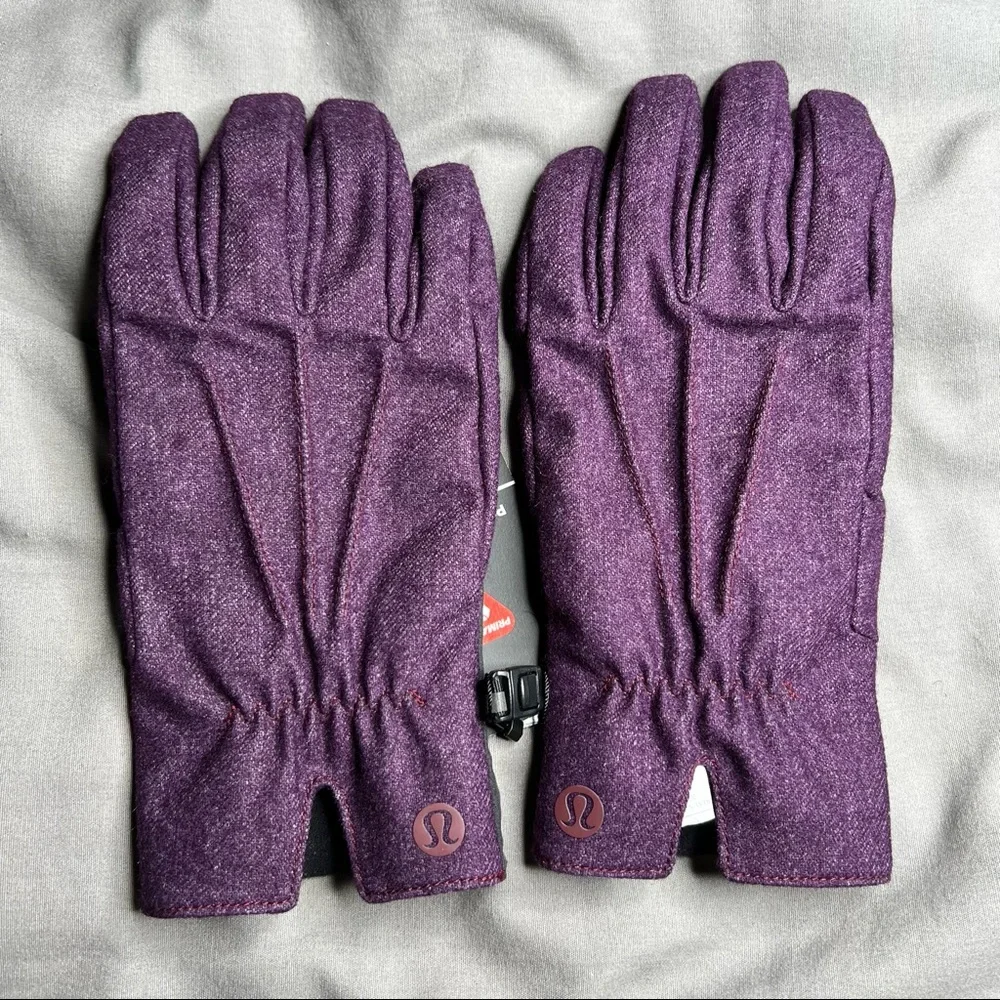 NWT Lululemon City Keeper Gloves L/XL Purple Black (HTGT) *Fleece Lined